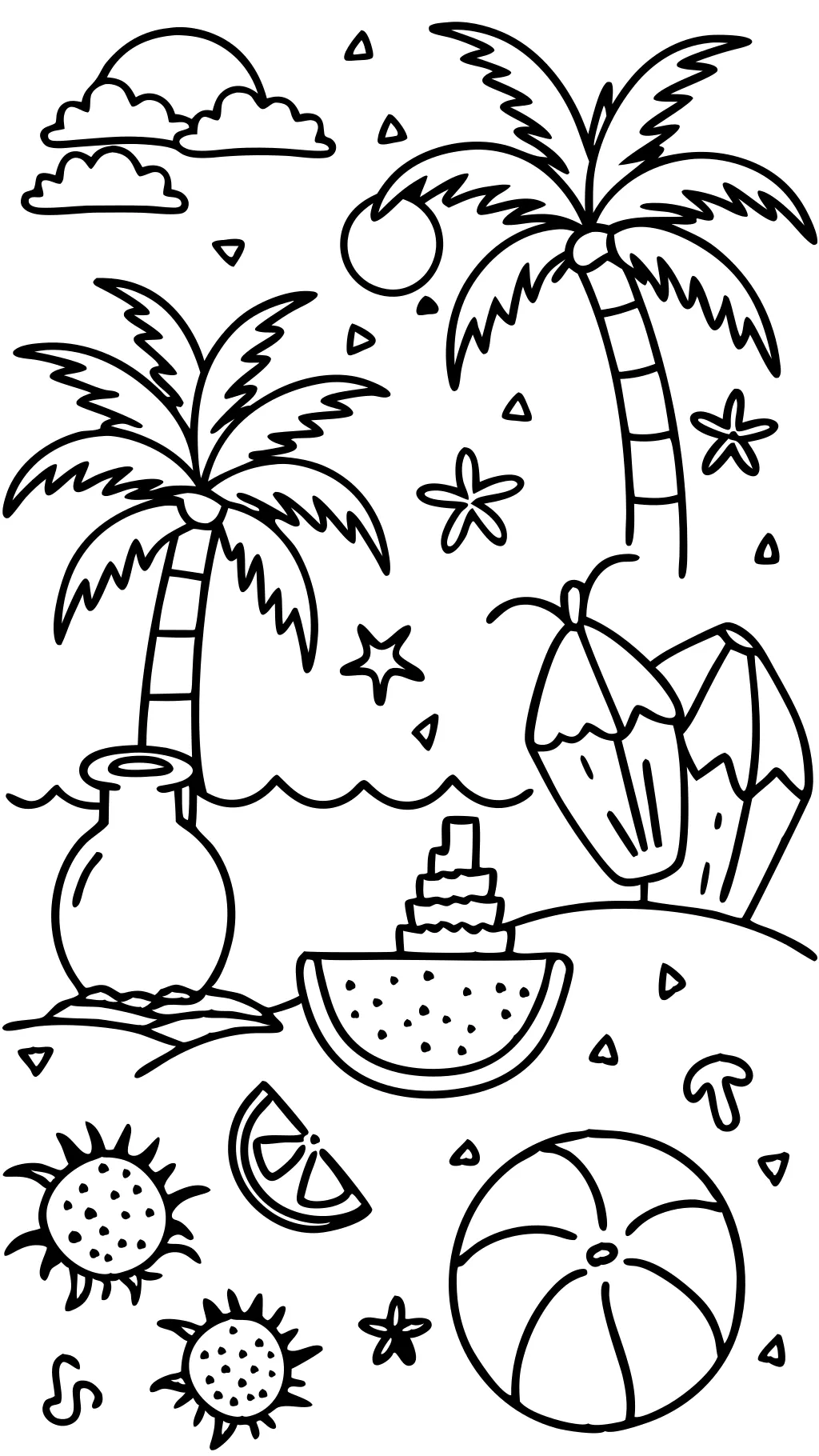 coloring page summer